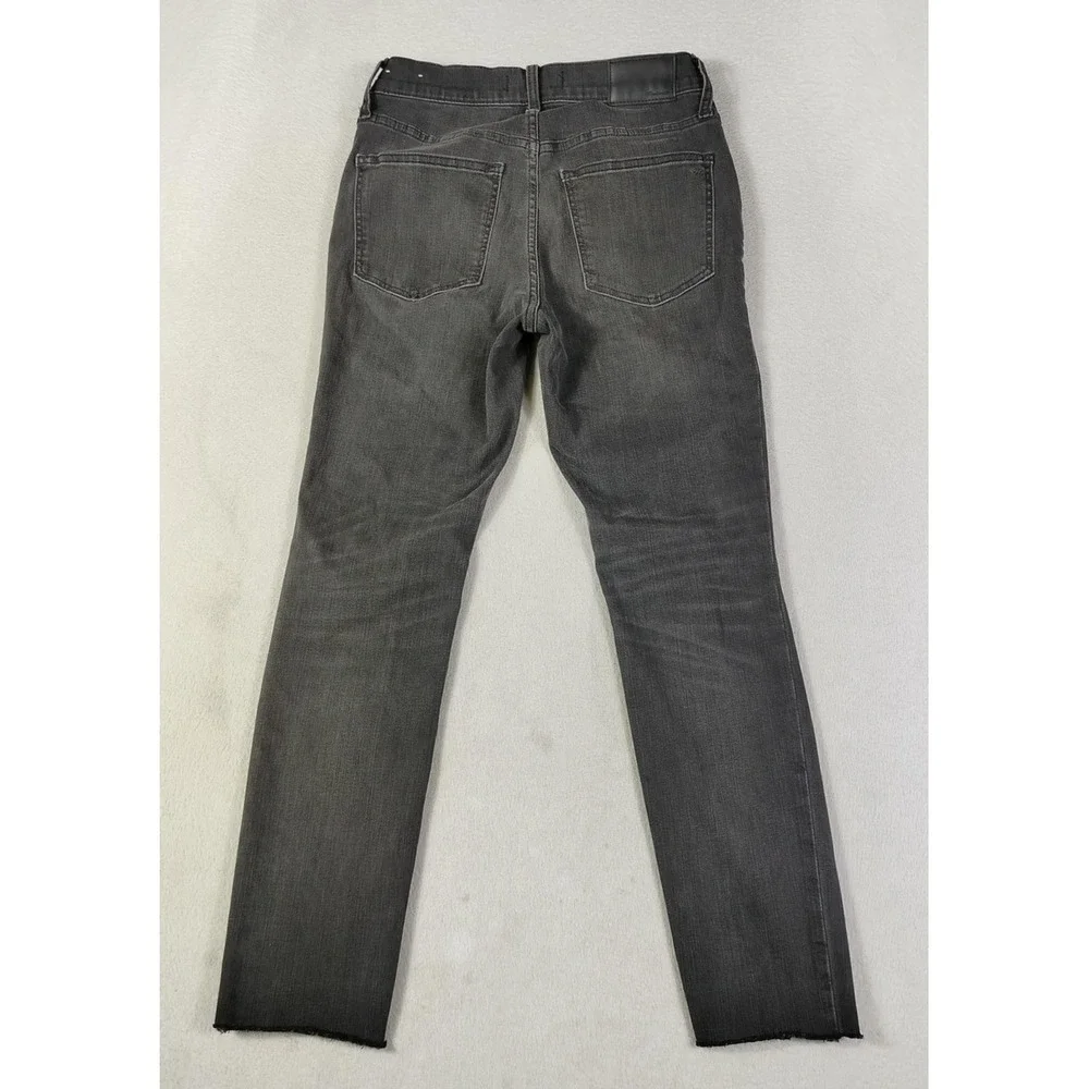 Madewell‎ 9 Inch Skinny Jeans Womens 26P Gray Mid Rise Distressed Raw Hem Ankle